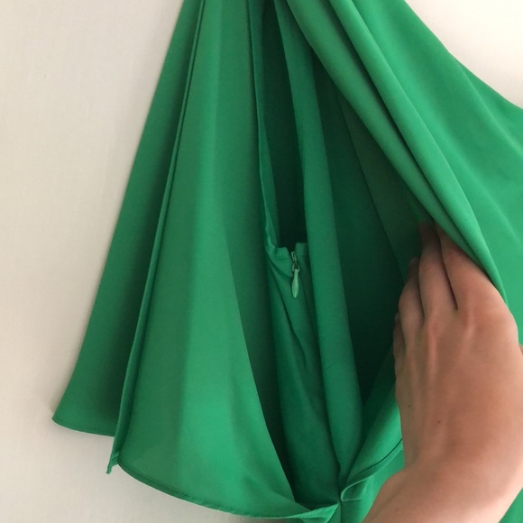 BCBG MAXAZRIA One Shoulder Green Dress Size 06 - Picture 8 of 14